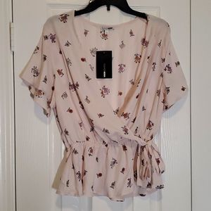Blush pink flowery top